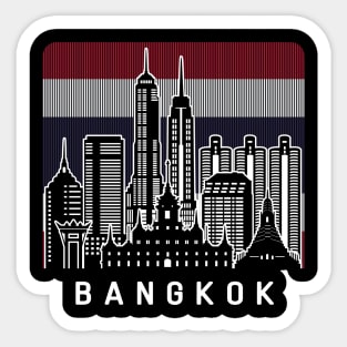 Bangkok Thailand Skyline Flag Sticker